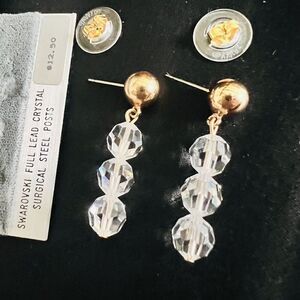 Vintage Swarovski SAL Savvy Dangle Drop Crystal Stud Earrings S.A.L.